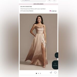 Charmeuse Cowl Dress with Lace-Up Back